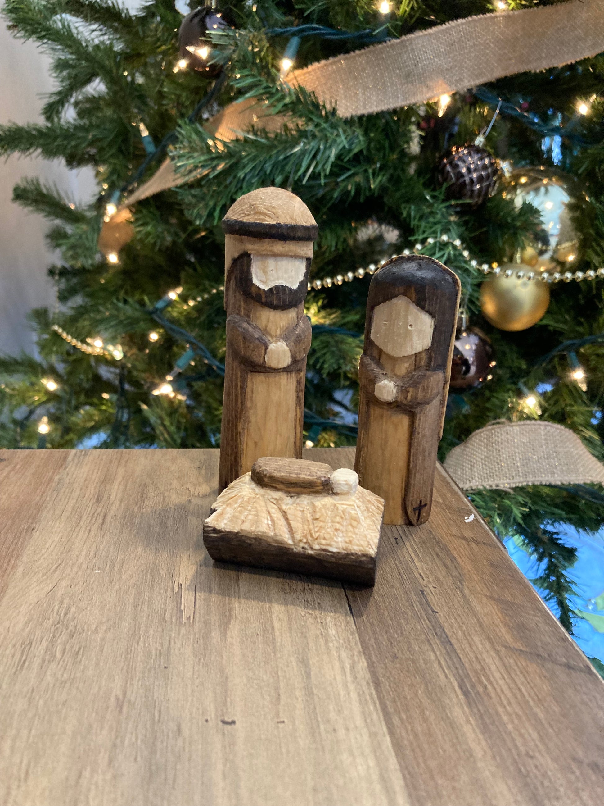 "Unto us a Child is Born" Three Piece Nativity Set