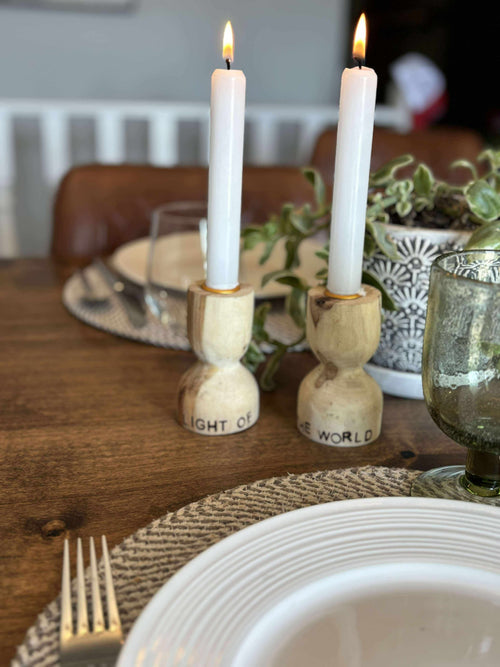 "Light of the World" Candle holders (Set of 2)