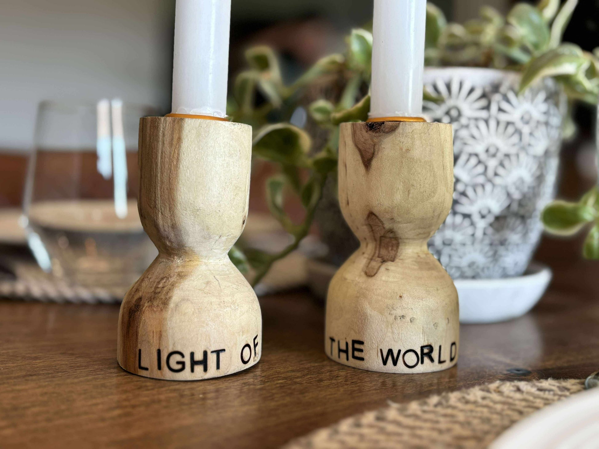 "Light of the World" Candle holders (Set of 2)